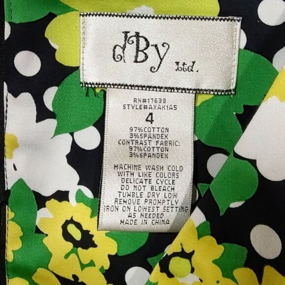 D By Ltd Womens Multicolor Floral Polka Dot Sleeveless Dress Back Zip Size 4 NWT - Picture 8 of 9
